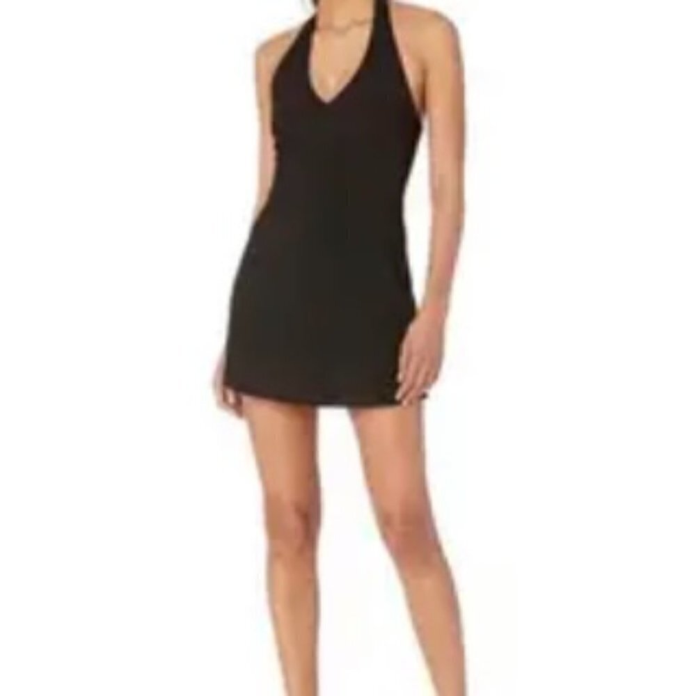 Likely V-Neck Halter Skort Black Romper Women's 4
